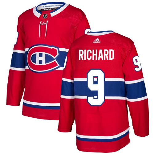 Adidas Men Montreal Canadiens #9 Maurice Richard Red Home Authentic Stitched NHL Jersey->nashville predators->NHL Jersey